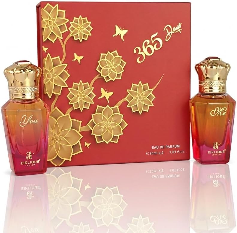 EIKLIQUÈ 365 Days – You & Me Valentine’s Day Perfume Gift Set for Couples | Long Lasting Eau de Parfum for Him and Her | Romantic Oud, Saffron, Floral & Musky Fragrance