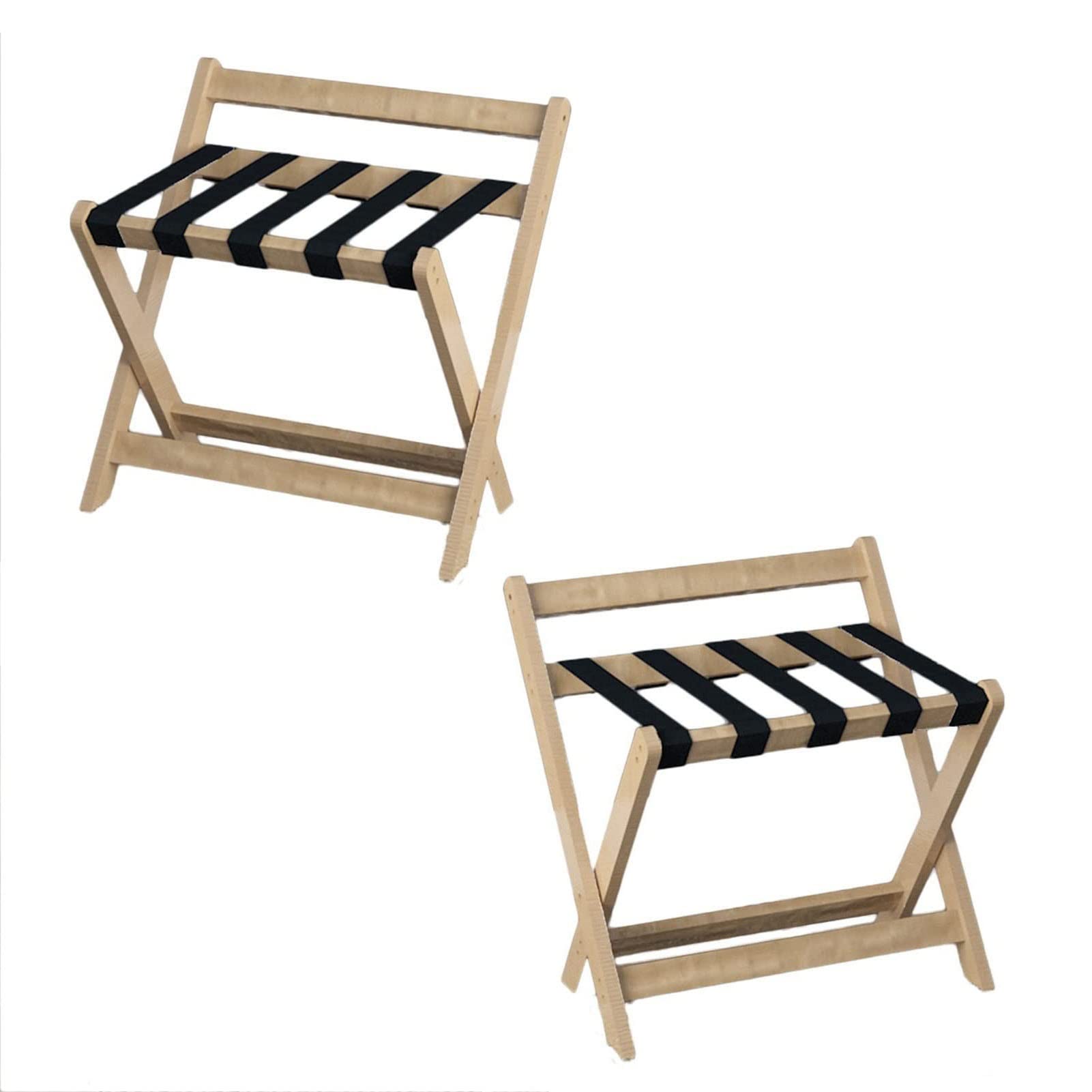 MSHGSKU 2 Pack Luggage Rack - Portable Foldable Storage Rack With Backrest And Webbing Guest Room Suitcase Stand Non Slip Hotel Luggage Shelf 60?50?60Cm,Yellow
