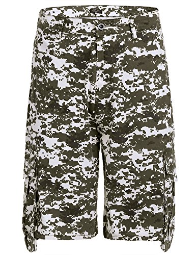 COOFANDY Men's Beach Board Shorts Casual Swim Trunks with Pockets (Medium, Army Green)
