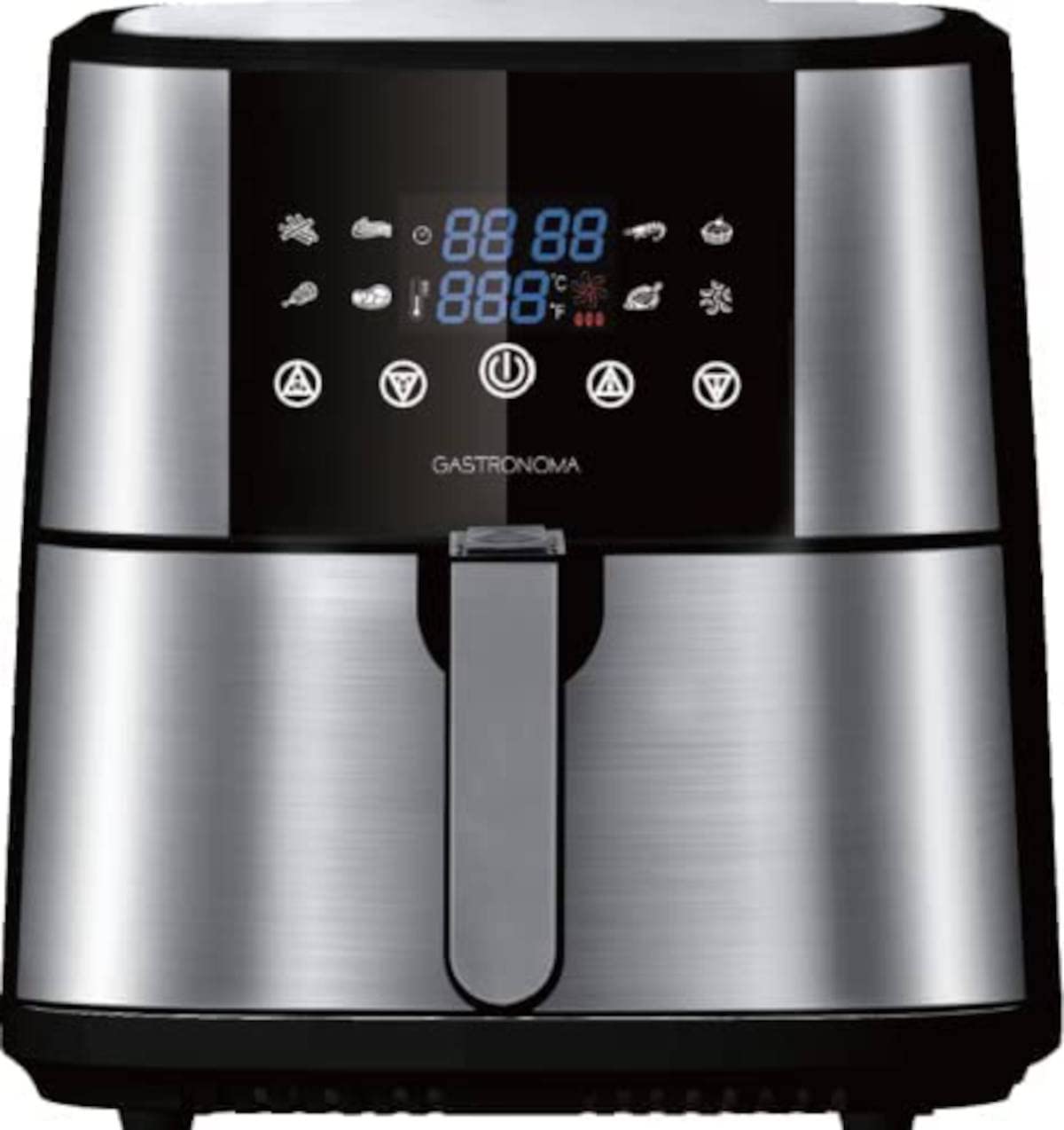 Gastronoma Airfryer - Freidora de aire caliente 1800 W - Air Fryer 6 L - Freidora de aire caliente - Air Fryer XXL - Freidoras - Negro/Acero Inoxidable