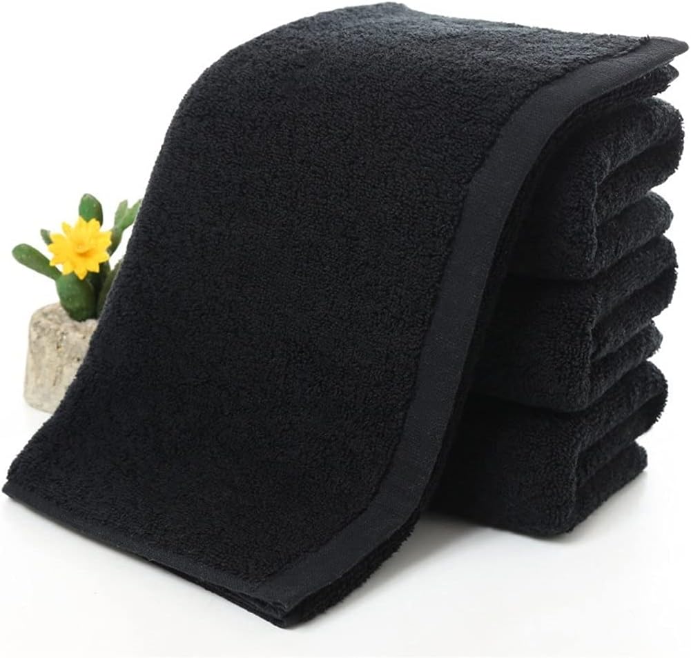 1 Piece Black Large Bath Towel Cotton Thick Shower Face Towels Home Bathroom Hotel (Color: Black, Size: 27.6 x 55.1 inches (70 x 140 cm) (Black 13.4 x 29.5 inches (34 x 75 cm)
