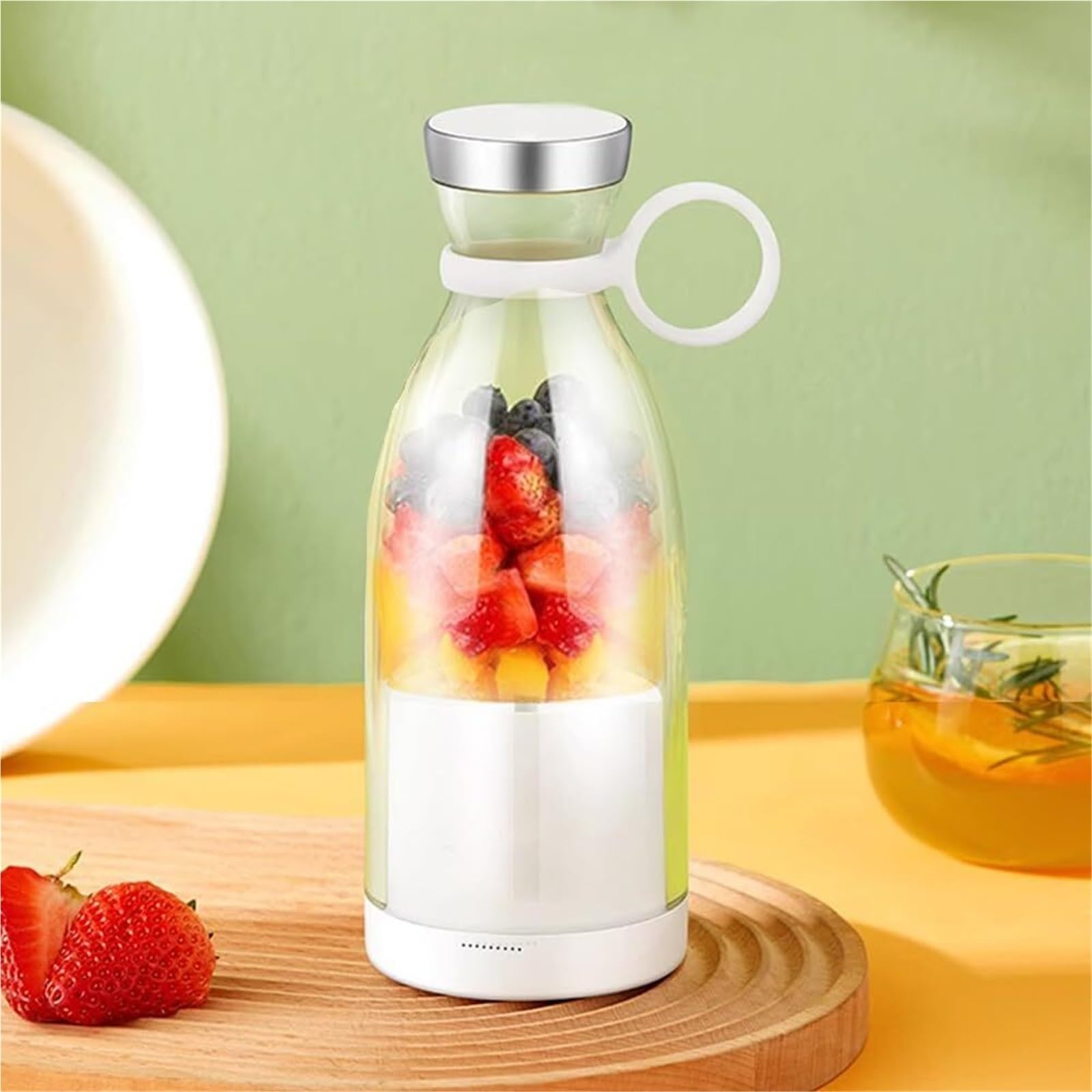 Mały mikser z możliwością ponownego ładowania, przenośny kubek na sok warzywny, mini shaker do shake'ów i smoothies w studiu fitness (niebieski)