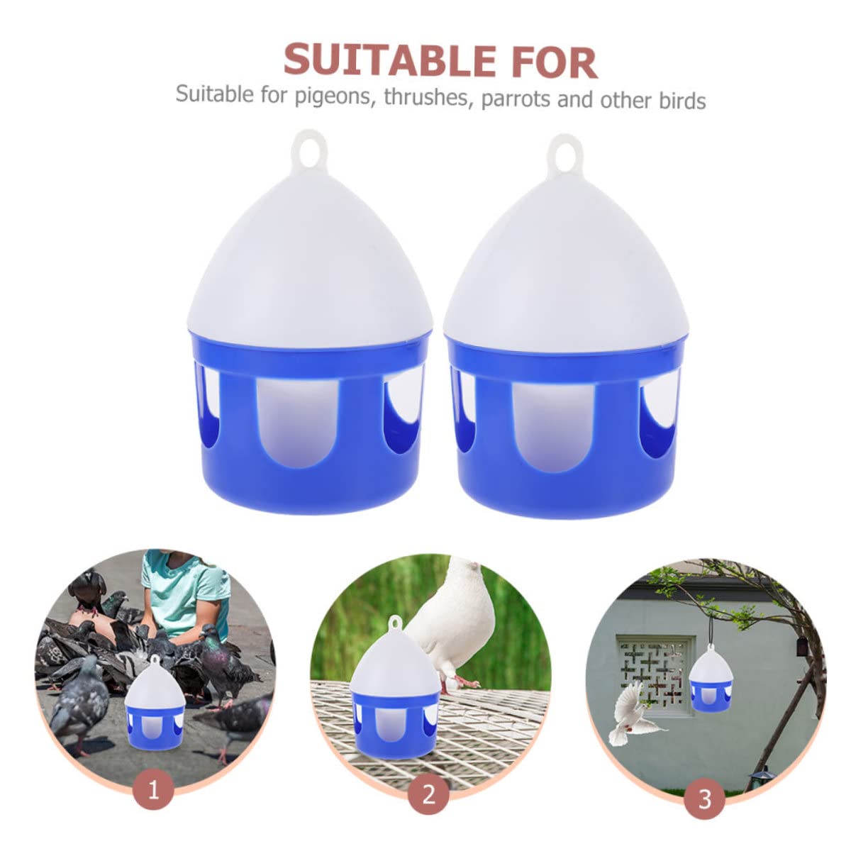 Vogeltränke als Taubenfutterspender 2 Stück PVC 2 Liter Abnehmbar