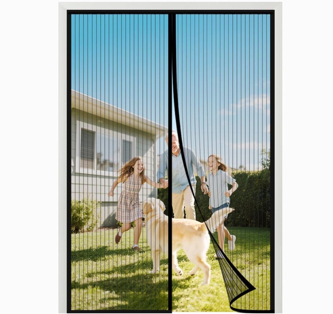 Magnetic Mosquito Door Net for Home | Heavy Duty Fine Mesh Screen with Automatic Magnetic Closure | Hands-Free Entry, Washable| Keeps Flies, Mosquitoes & Insects Out (6.8ft x 3.2ft)-image-22