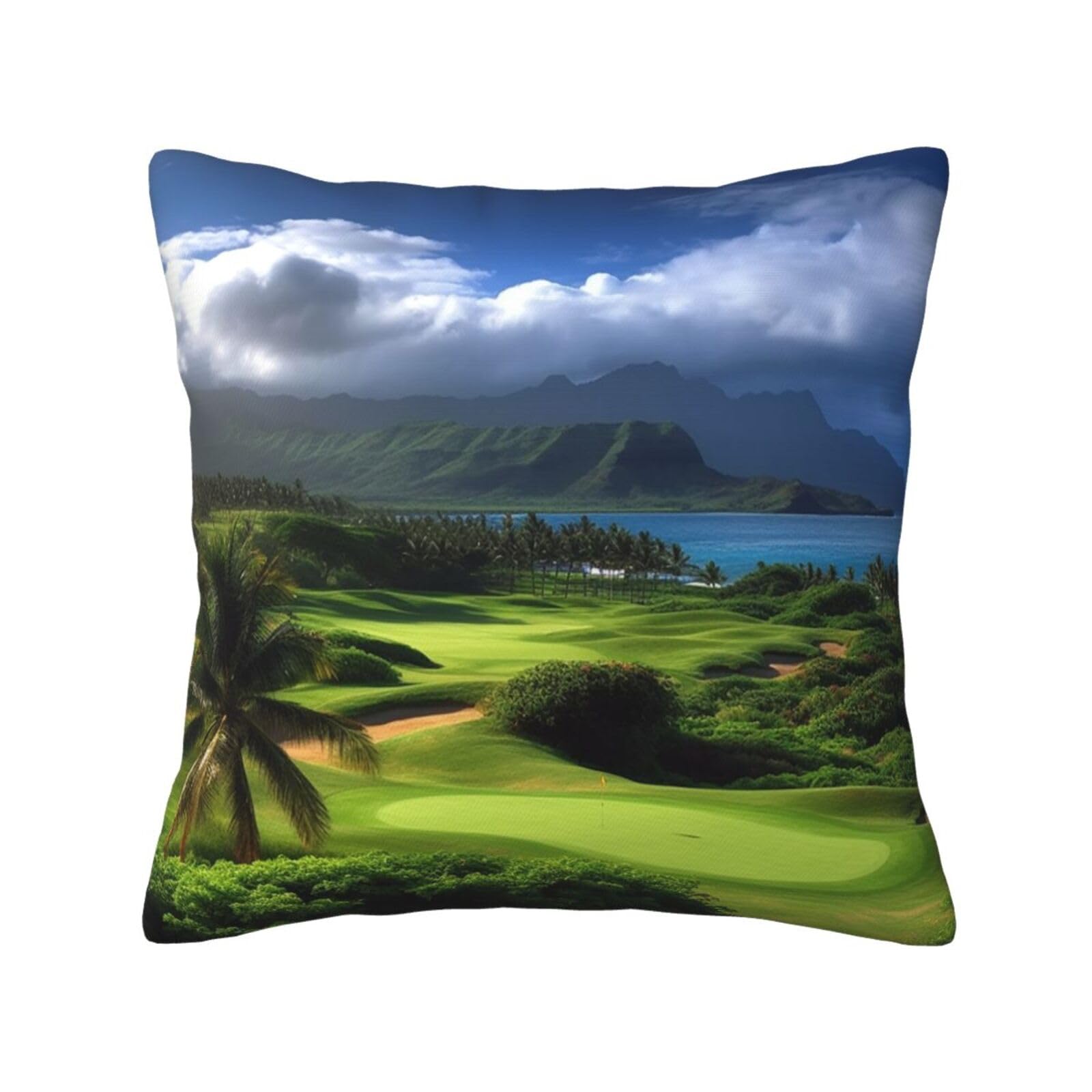 FodPand Scenic Hawaii Golf Tropical Throw Pillow Covers 20"X20" Super Soft Cozy Pillows Case Morden Decorative Cushion Cover for Sofa Couch Bed Home Decor