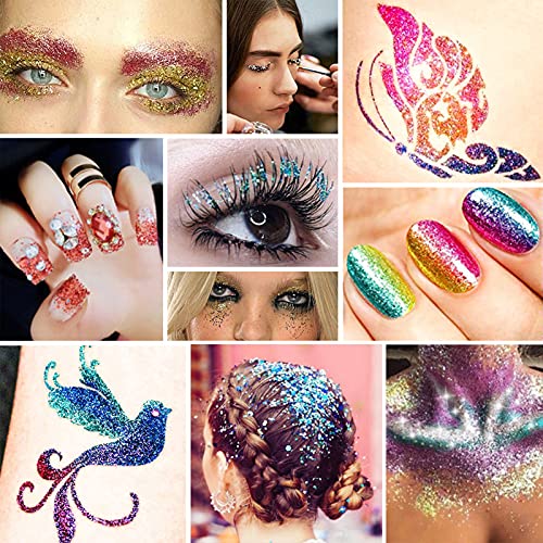 HOWAF 6 Boxen Nägel Glitzer Pailletten, 800pcs Strasssteine Nägel Aufkleben, Pinsel, Pinzette, Edelsteine Picker Dotting… – Bild 8