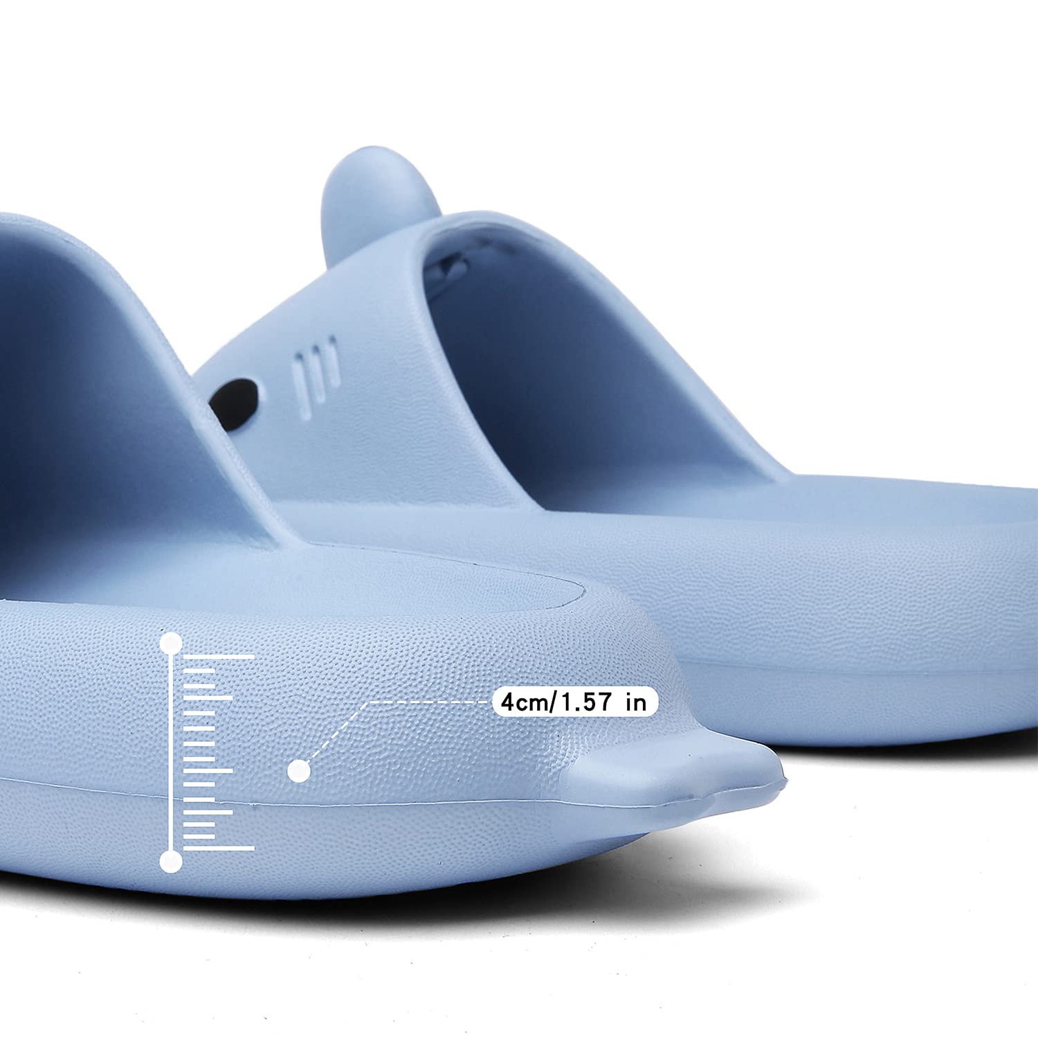 Claquettes de Requin Femme Homme Chaussons de Piscine et Plage Antidérapante Sandales de Bain à Bout Ouvert Shark Slides Slippers