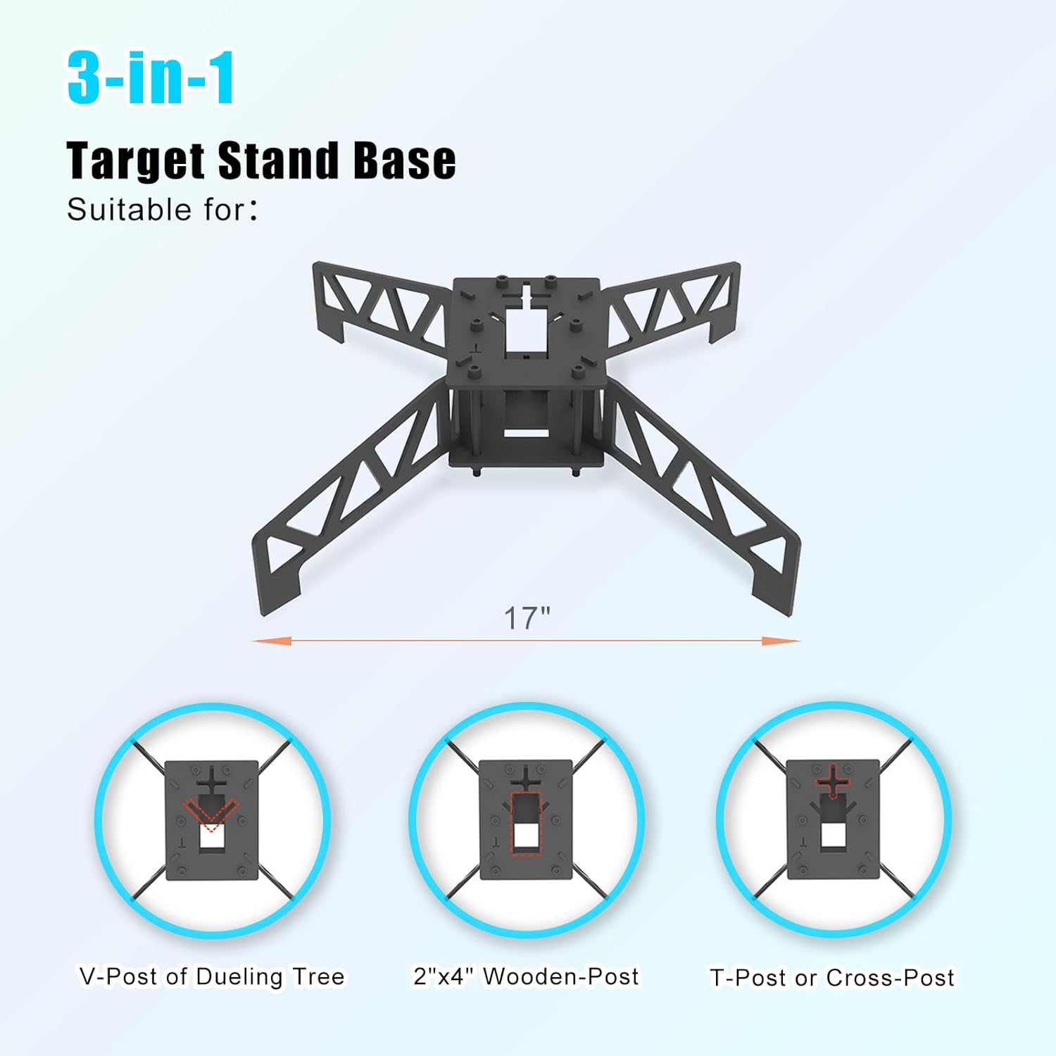 T-Post Target Stand Base, Heavy-Duty, Easy to Install, Portable, Shooting Base for Outdoor Practice, Hunters and Shooting Enthusiasts