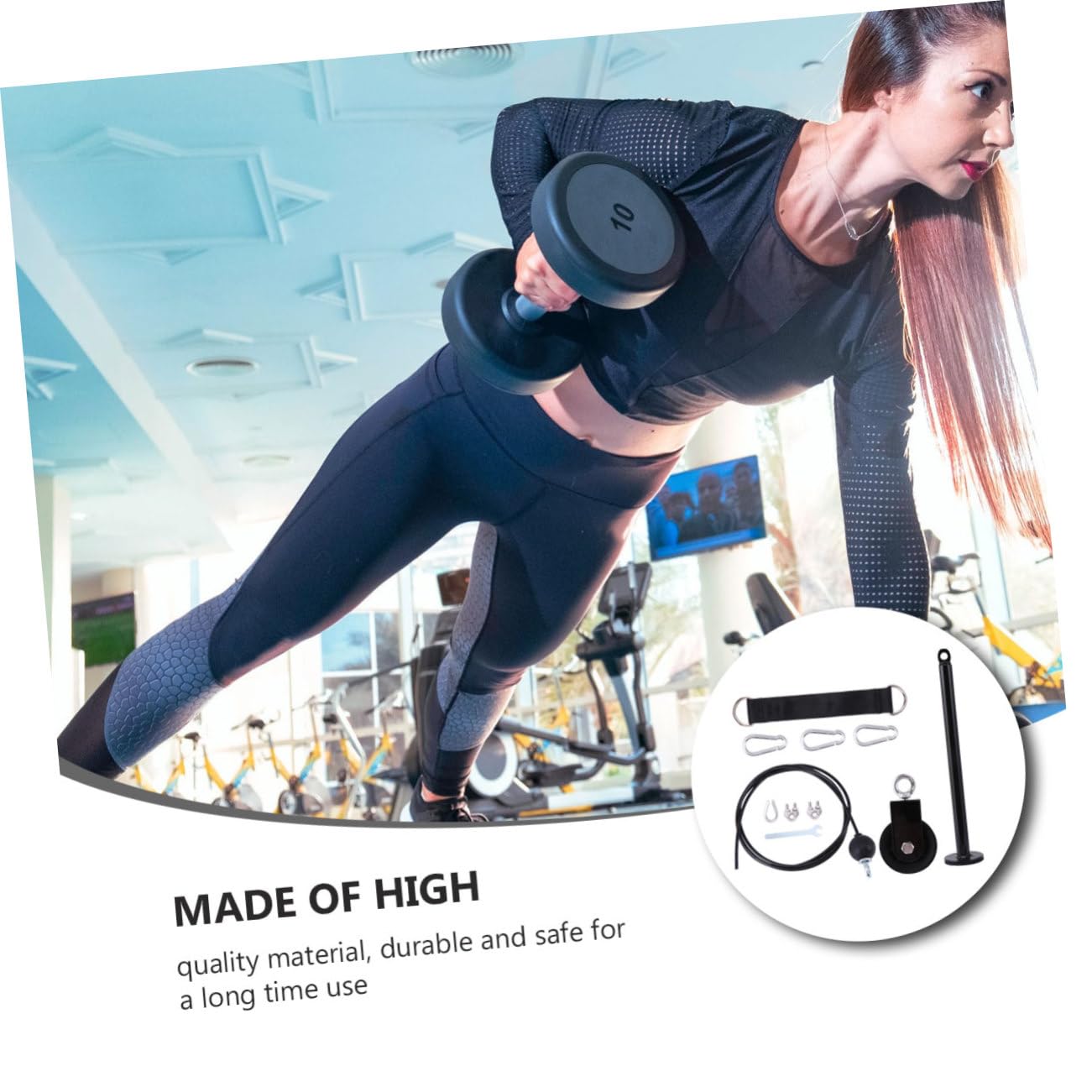 Anneome Kit Fitness Sistema a Carrucole per Allenamento Braccia | Nero in Metallo, Facile da Installare, Soluzione Compatta per Riporre e Usare in Casa