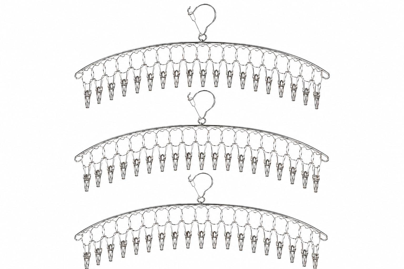Vastra Stainless Steel 20 Clip Clothes Drying Hanger | Heavy Duty Rust Resistant Laundry Clip Hanger | Space Saving Multipurpose Drying Rack for Socks, Undergarments, Baby Clothes & Accessories (3)-image-8