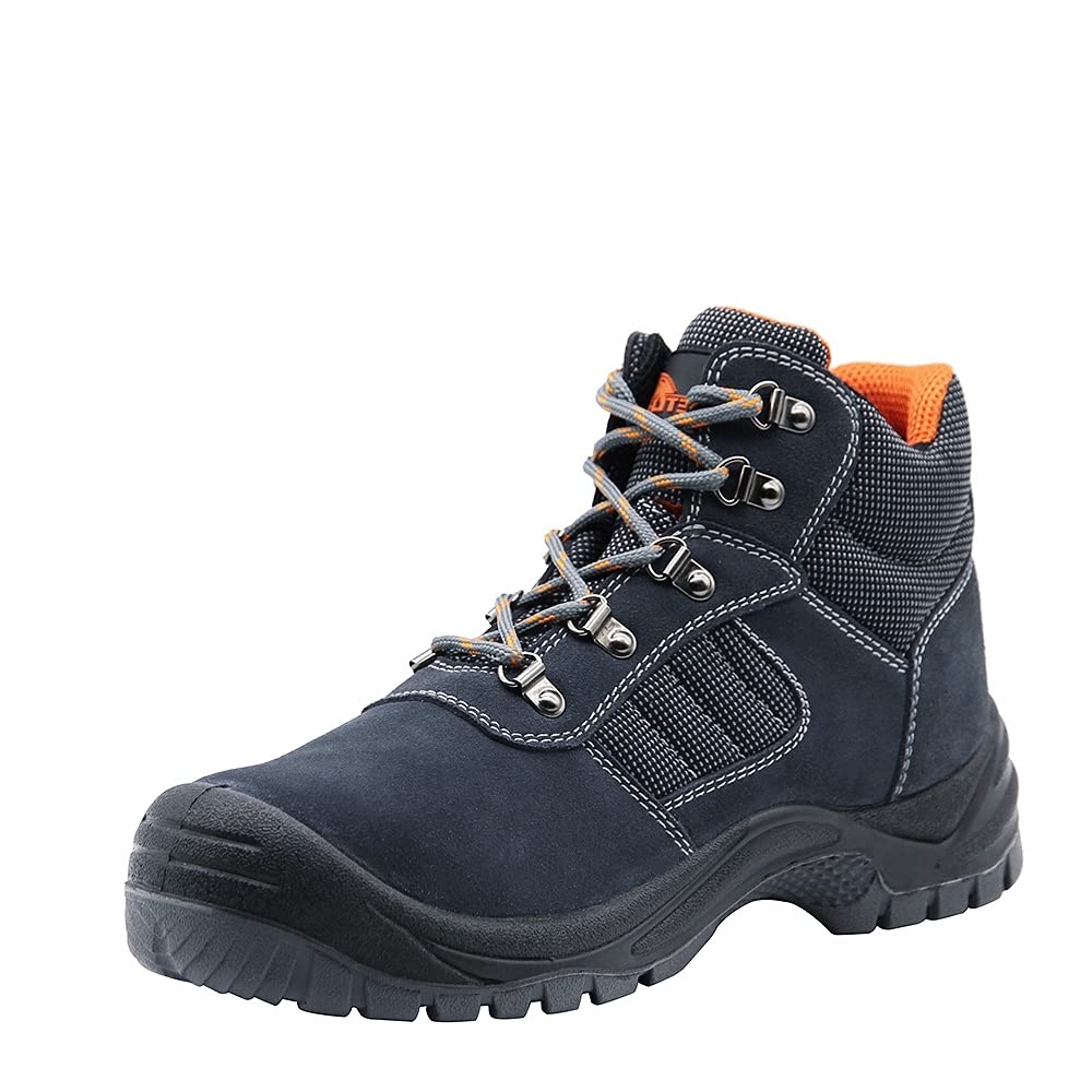KAM-LITE Work boots for Men Steel Toe Cap Work Shoes Wide Toe Box Slip On Comfortable Industrial Construction Safety Boots Shoes