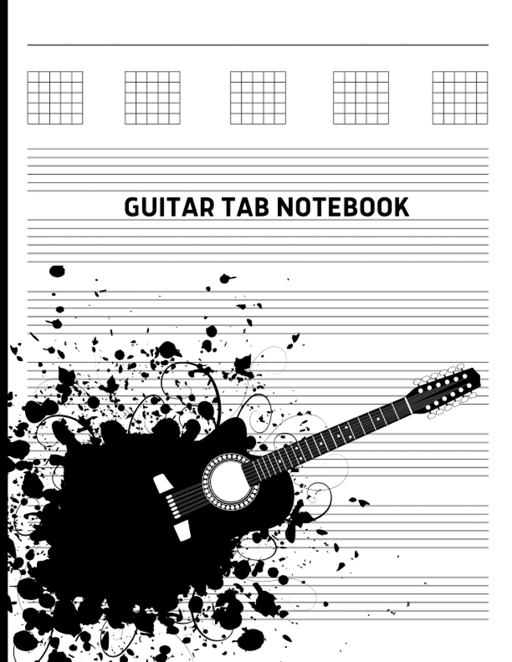 Guitar Tab Notebook - Guitar Tablature Book - Blank Music Journal for Guitar Music Notes