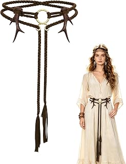 Women Viking Antlers Rope Belt, Viking Troll Cross Rope Belt Norse Medieval Viking Costume Women Cosplay Accessory