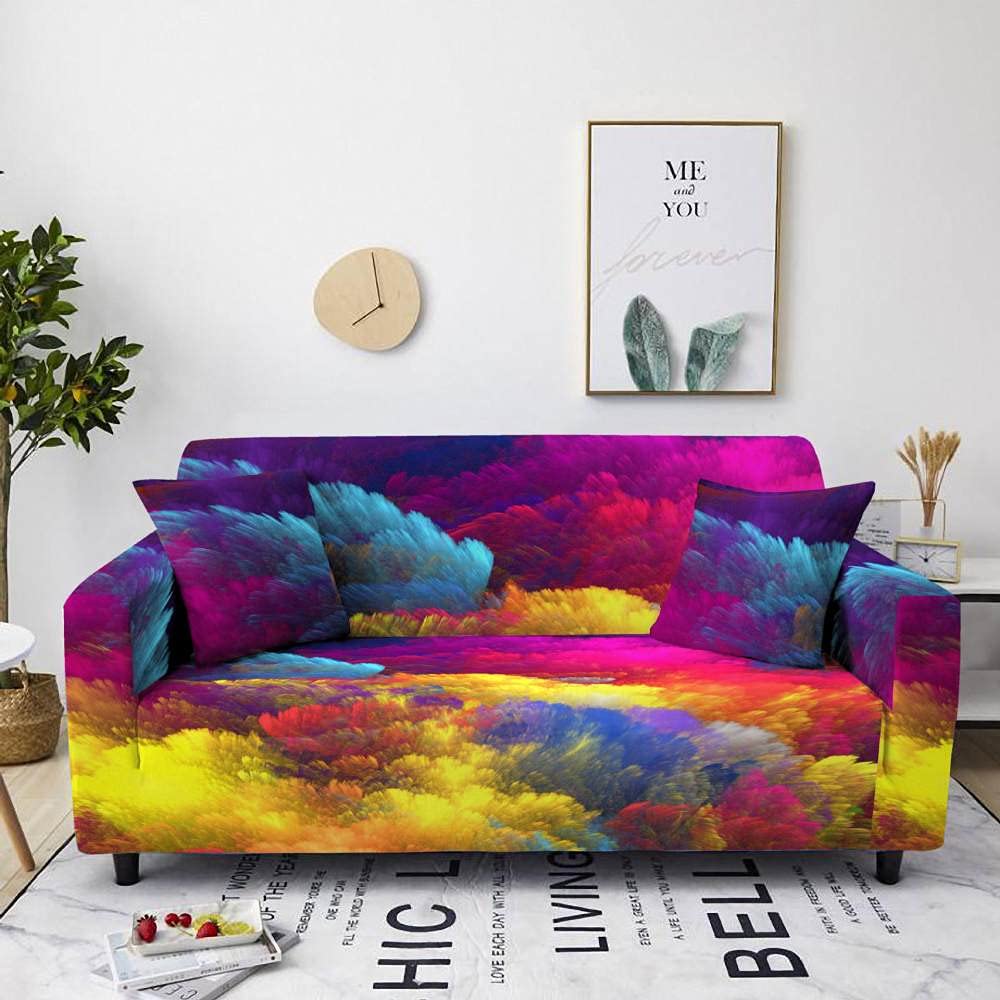 Housse de canapé extensible abstraite pour revitaliser votre salon moderne
