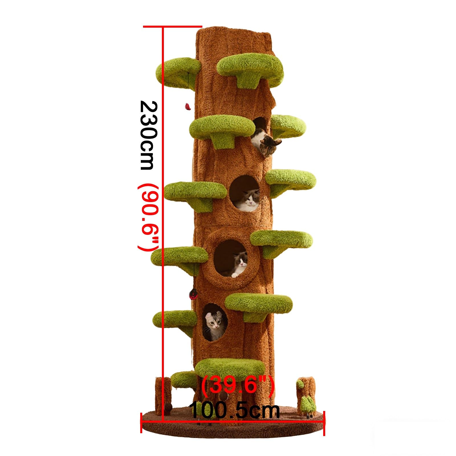 Grande Tiragraffi H230cm (90,6") con Tiragraffi in Sisal Attività di Arrampicata Su Più Livelli Include Piattaforma di Riposo in Peluche Tiragraffi per Gatti a Più Livelli Tana Nascosta