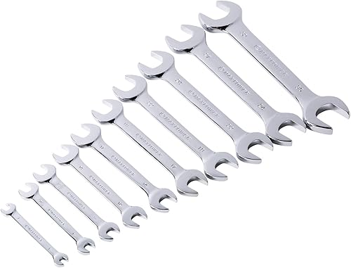 MAXPOWER Juego de llaves dobles de extremo abierto, 8 piezas, llaves de grado industrial con cromado, fabricadas con acero Cr-V forjado y tratado