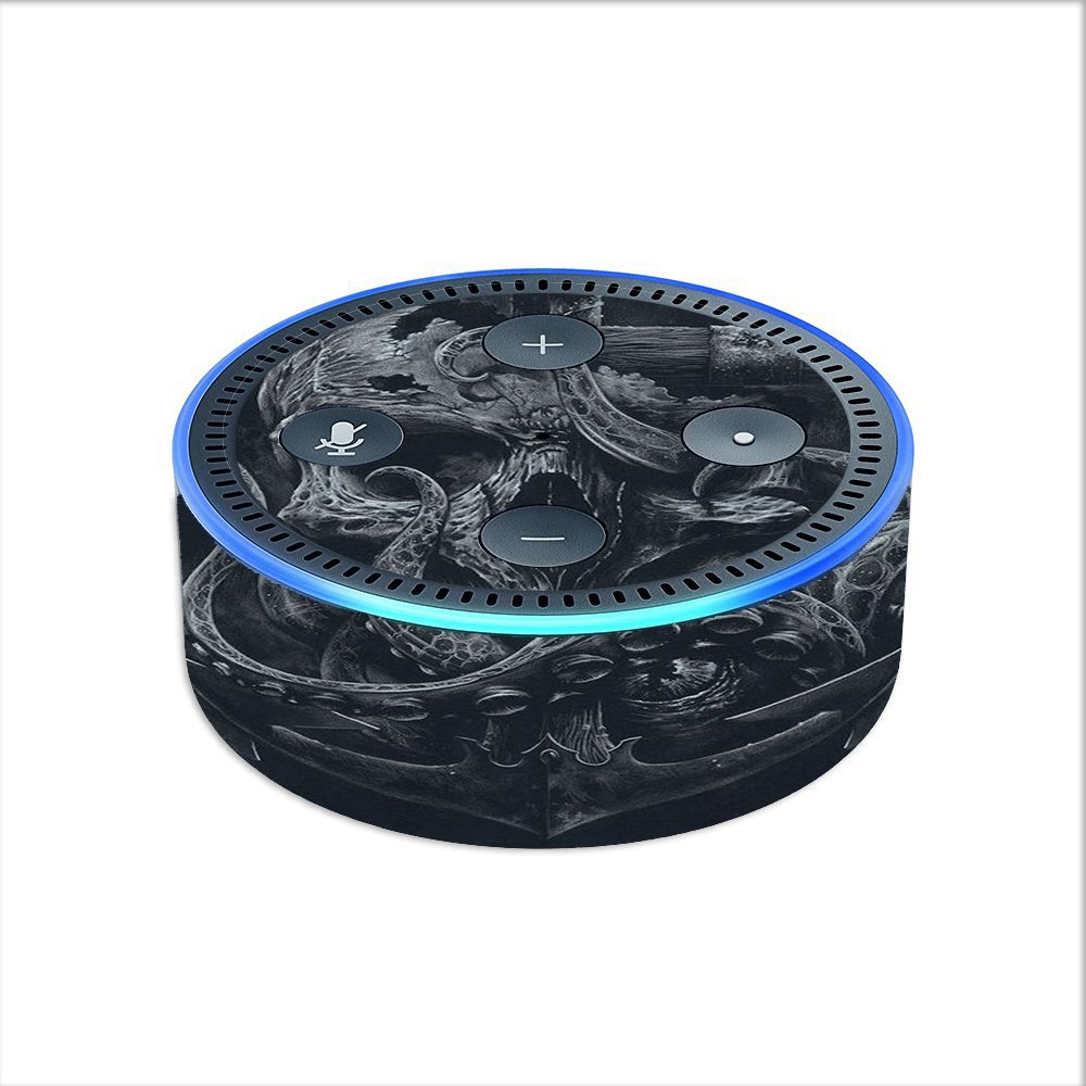 Skin Decal Vinyl Wrap for Amazon Echo Dot 2 (2nd Generation) / Skull Anchor Octopus Under Sea