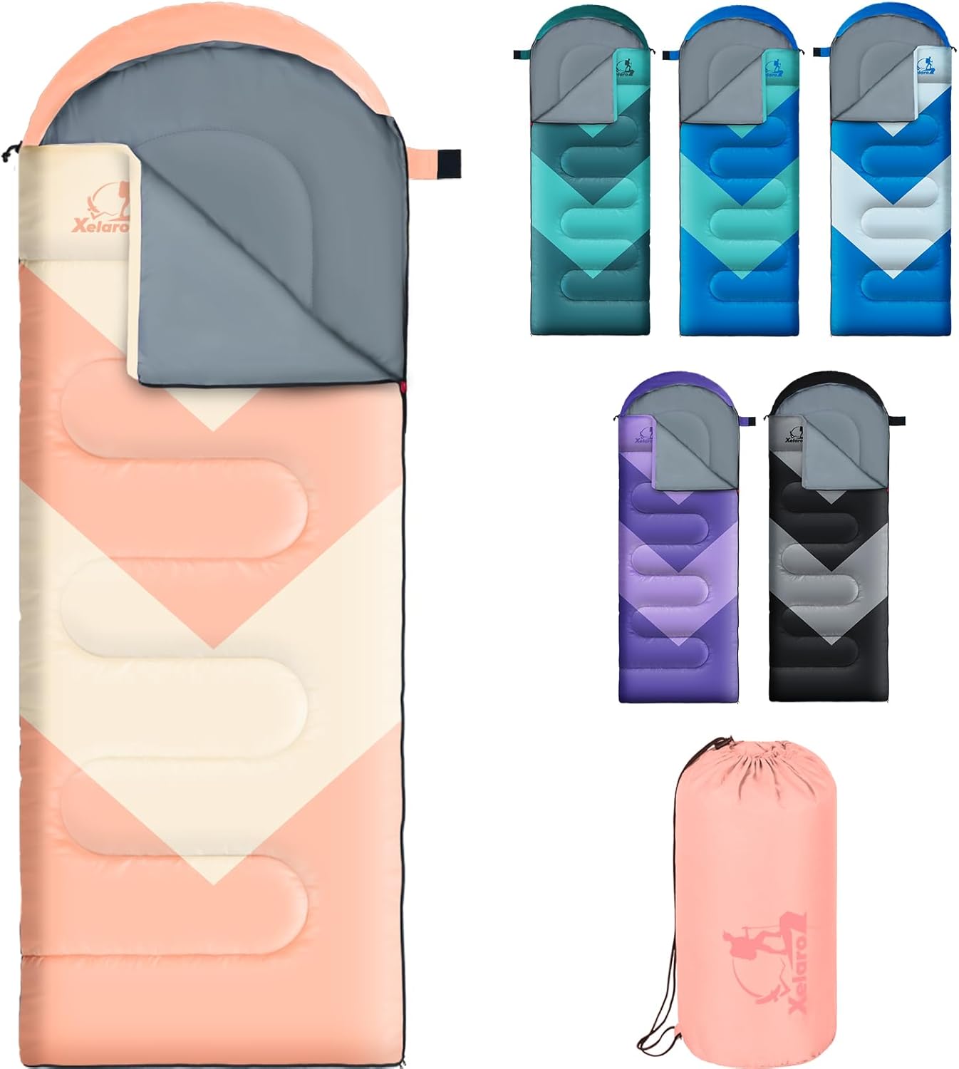 Sleeping Bags for Adults,Camping Sleeping Bag for Girls Boys,3 Season Warm & Cool Weather Lightweight Waterproof Camping Sleeping Bag for Camping Hiking Outdoor Travel