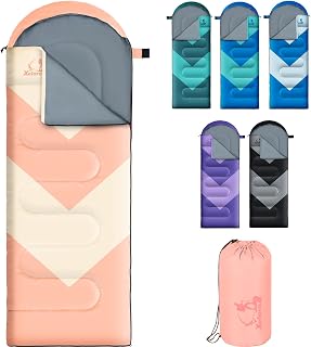Sleeping Bags for Adults,Camping Sleeping Bag for Girls Boys,3 Season Warm & Cool Weather Lightweight Waterproof Camping Sleeping Bag for Camping Hiking Outdoor Travel - Pink