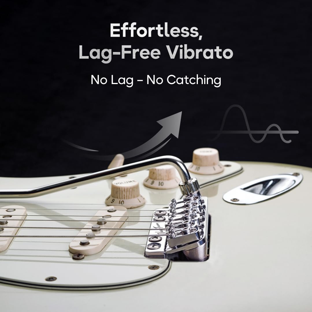 Vega-Trem VT1 - Ponte tremolo per chitarra Stratocaster standard speciale a 6 viti, per Stratocaster, senza mod, facile installazione (lucido, destro)
