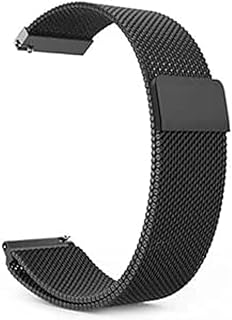 سوار ساعة بديل معدني ميلانيز من الفولاذ المقاوم للصدأ من زد واي (اسود، 22 ملم)