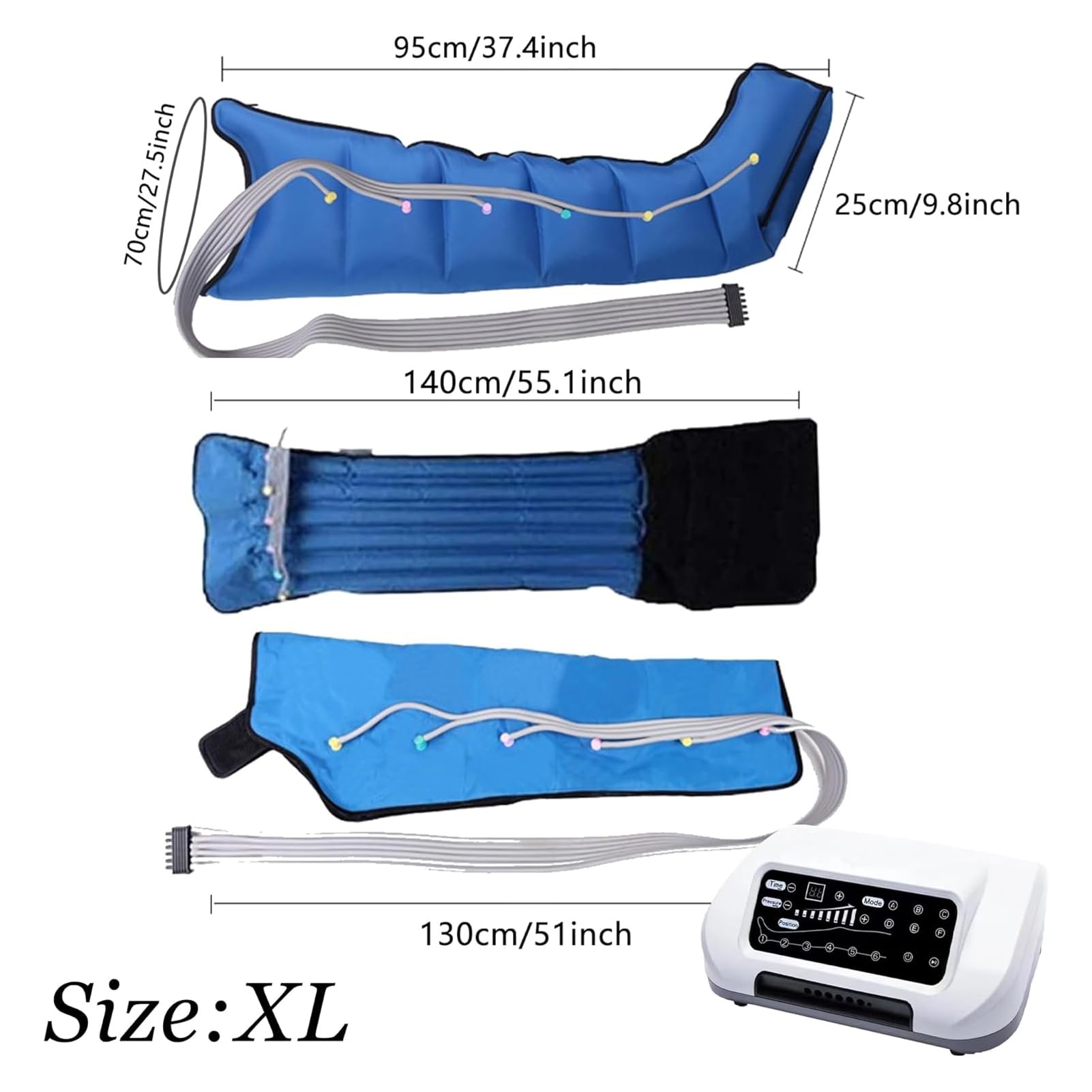 6 Cavidades de Aire, Botas de Compresión Eléctricas L/XL Drenaje Linfático y Presoterapia para Tratamiento de Lipedema, Masaje Cuerpo Completo para Relax y Recuperación