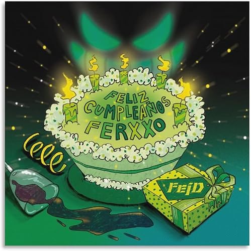 DELIUX Feid - Póster en lienzo de Feliz Cumpleaños Ferxxo Gratis para decoración de pared pinturas para sala de estar dormitorio estilo sin marco 24