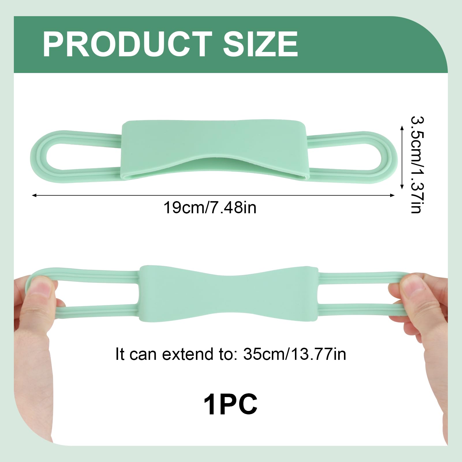 Ergonomic Silicone Hand Strap Holder for Tablet & E-Reader, Compatible with Kindle 4.7"-8", Matcha Green