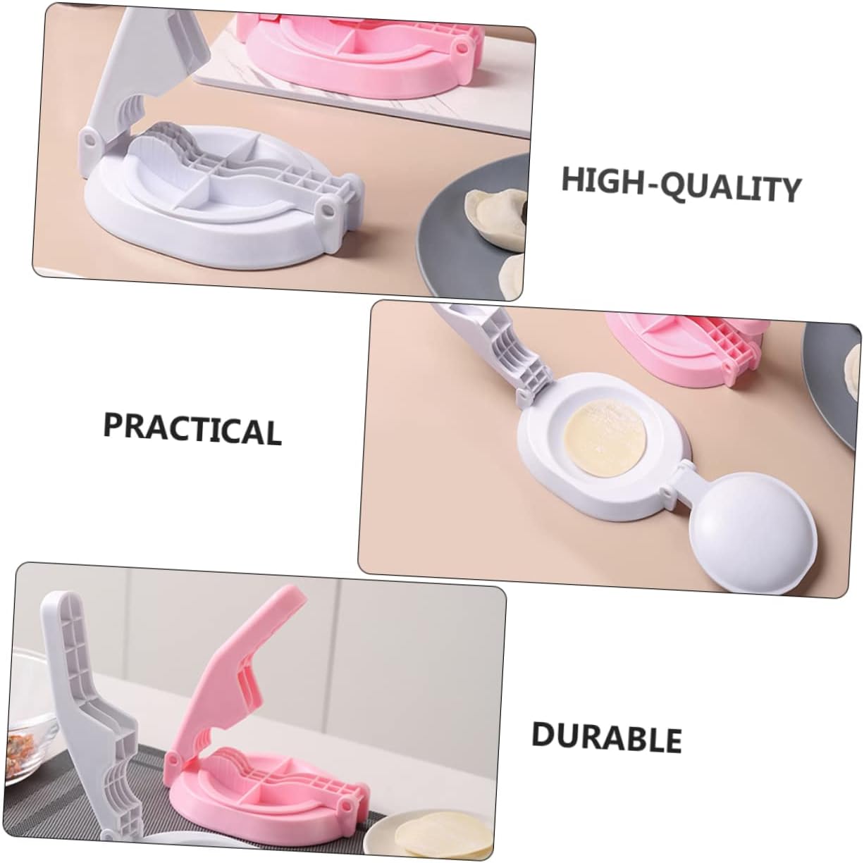SECFOU 2pcs Dumpling Wrapper Mold Ergonomic Press Plate for Easy Making Versatile Kitchen Tool for Wontons and Dumplings Random