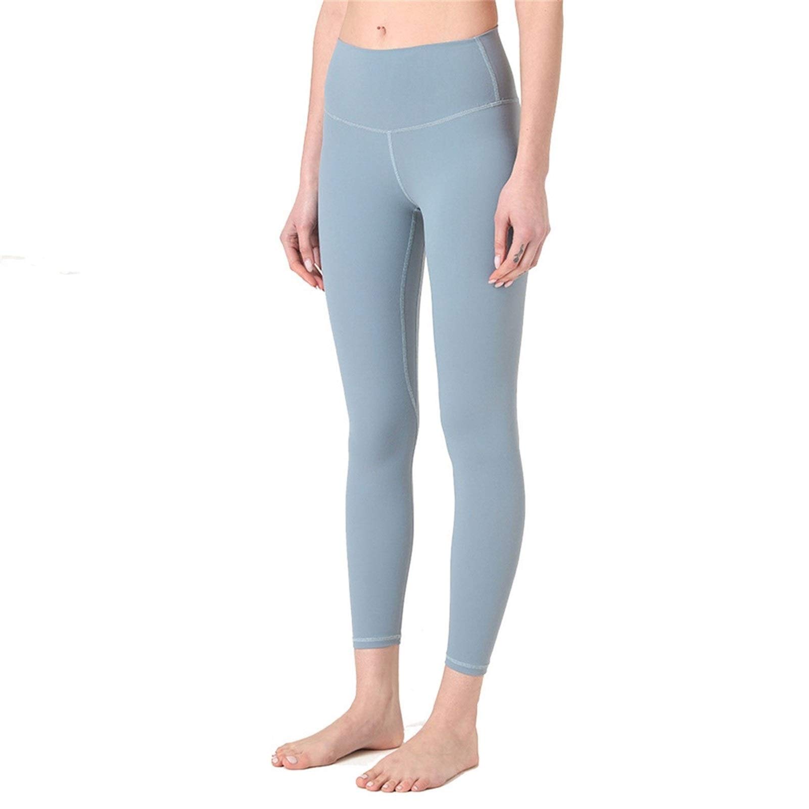 fitness legginsy damskie, Damskie Nagie uczucie Wysokiej talii Legginsy Legginsy Butt Lift Power Flex Slim Jogi Spodnie Aktywne Rajstopy Tummy Control Non See przez rozciągliwe sportowe legginsy do jo