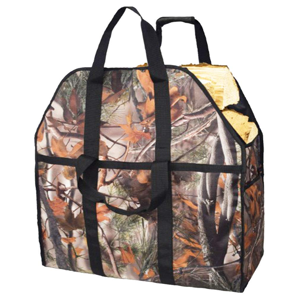 Borsa Portante in Tronchi di Tela,Resistente Tote in Legno 600D,Accessori per Stufe per Camino,Supporto per Legna da Ardere Extra-Large con Manici per Sacca per Deposito da Esterno,#1