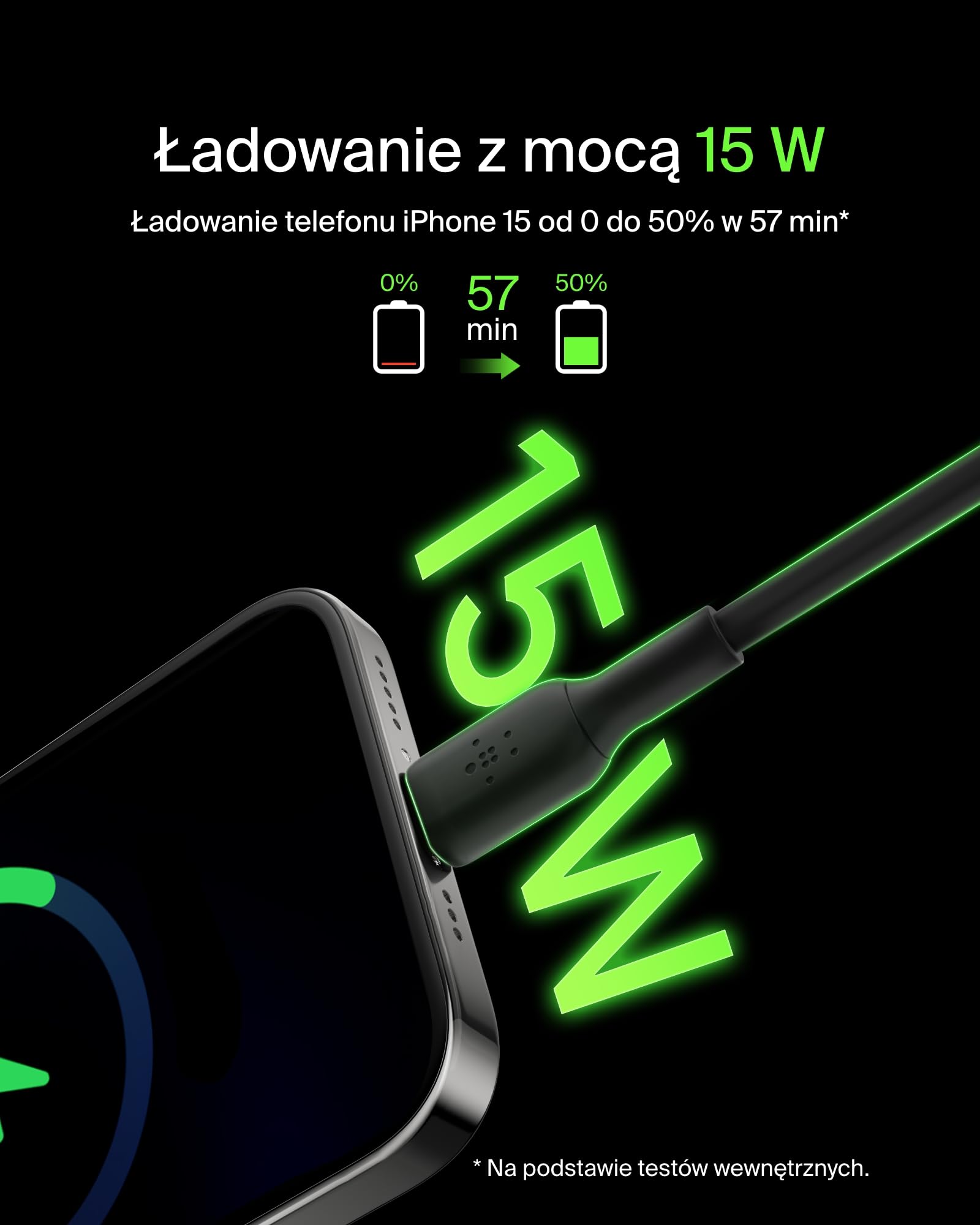 Belkin BoostCharge Kabel USB-C, kabel USB-C do USB-A, kabel USB C do iPhone 15, Samsung Galaxy S24, S23, Note, Google Pixel, iPad Pro, iPad Mini, Nintendo Switch i innych urządzeń, 15 cm – czarny