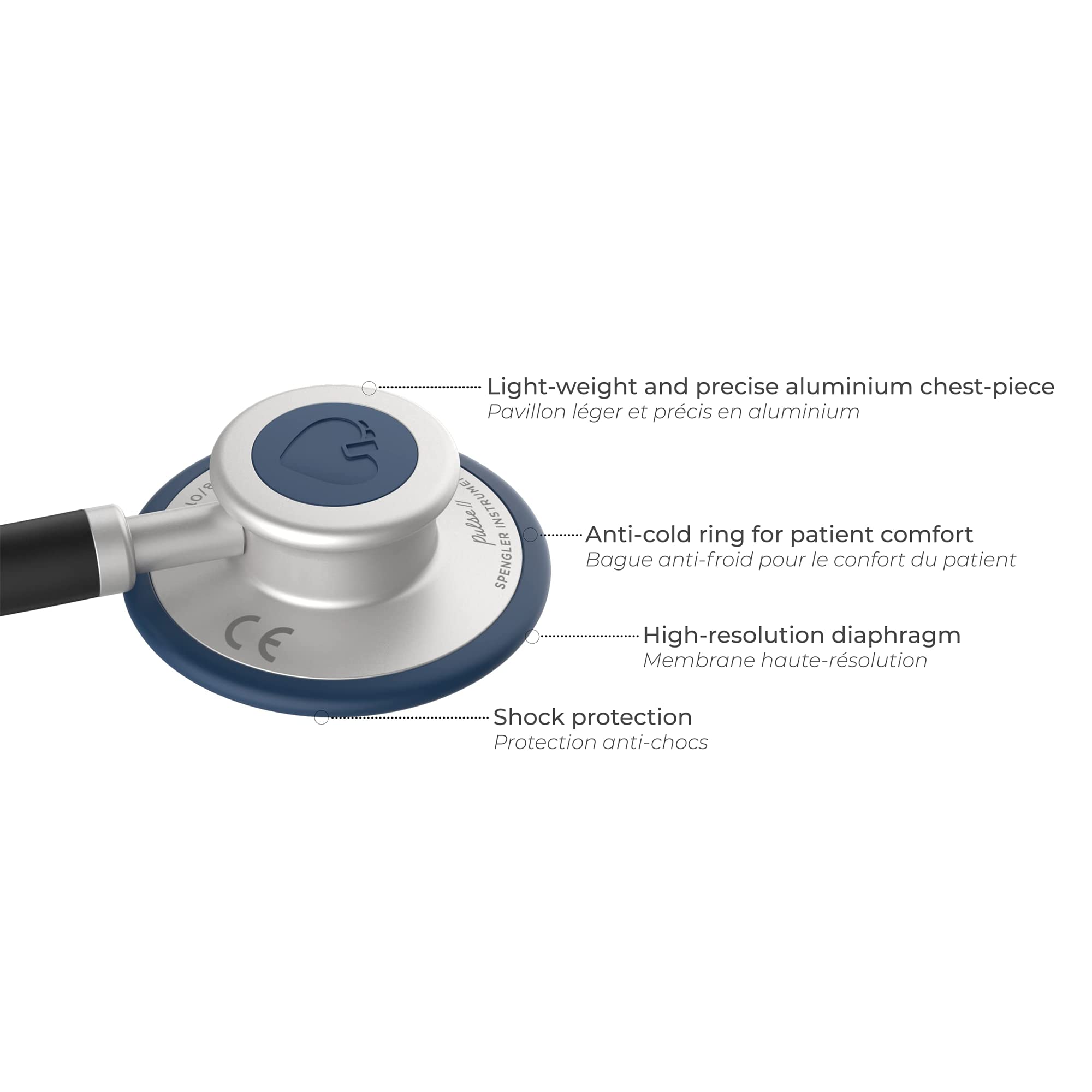 SPENGLER Pulse II Stéthoscope Infirmier d’Auscultation Générale Simple Pavillon Myrtille