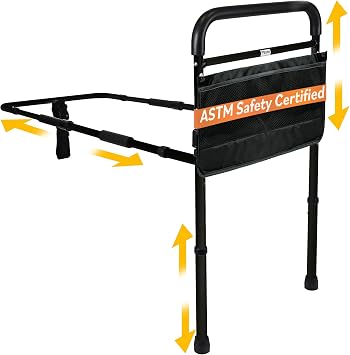 Vaunn Medical Bed Rail for Elderly Adults Safety, ASTM F3186-17 Certified, Adjustable Bed Assist Handle and Grab Bar for Seniors, 300 lb, Tool-Free Assembly
