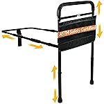 Vaunn Medical New Adjustable Bed Assist Rail Handle (Passed ASTM F3186-17 Safety Standard) and Hand Guard Grab Bar, Bedside Safety and Stability (Tool-Free Assembly)