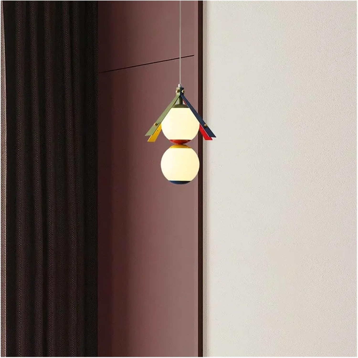 Dopamine Colorful Bedside Pendant Light, Creative Personalized Lighting Fixture for Kids' Bedroom,Modern Chandelier