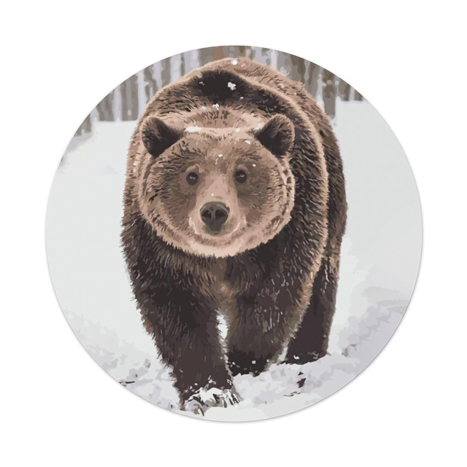 Grizzly Bear Wildlife Winter Animal Vintage Metal Tin Sign