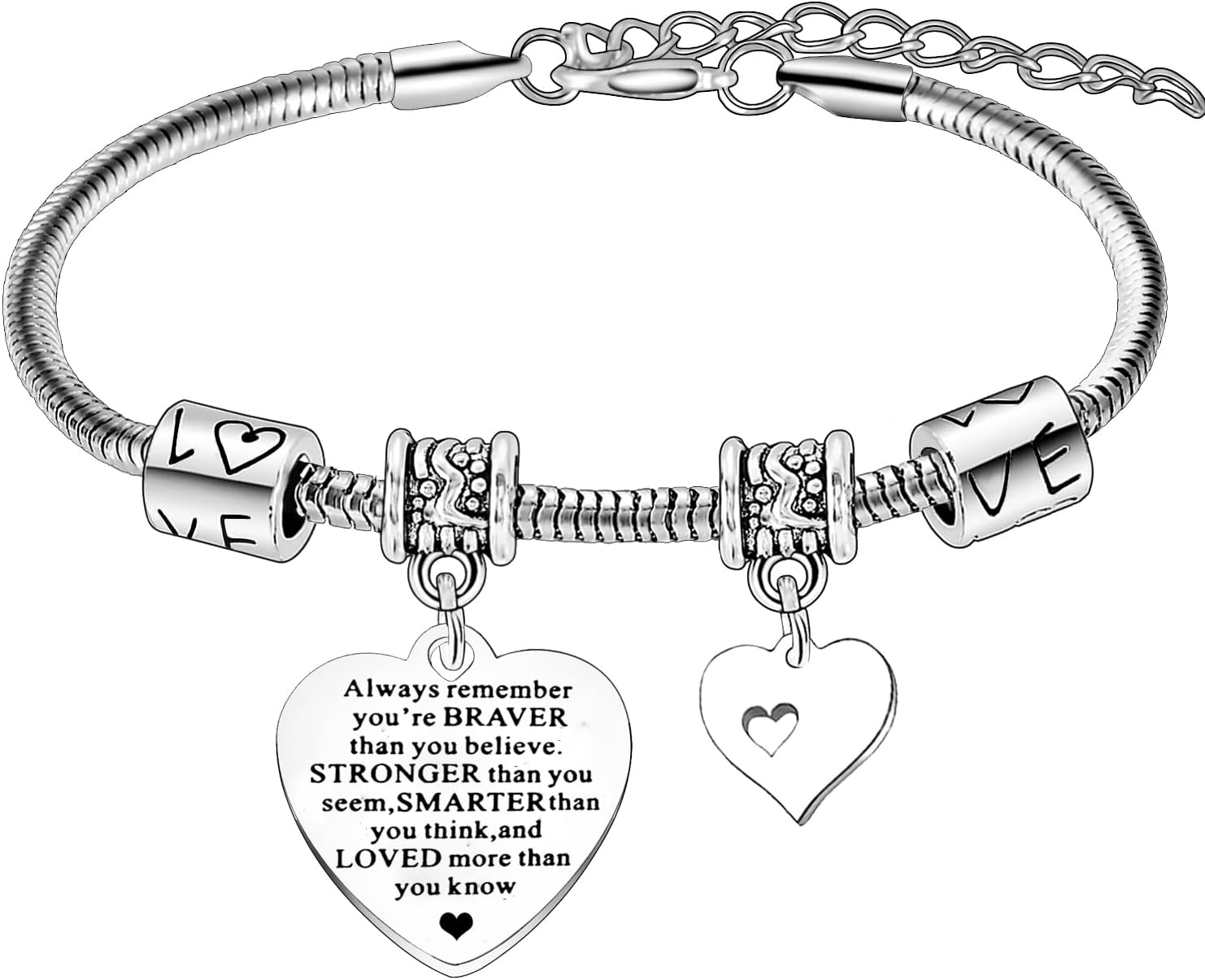 BESPMOSP Always Remember You are Braver Than You Believe Inspirational Bracelet for Women Best Friend Motivational Birthday Graduation Gifts for Daughter Sister Niece Friends