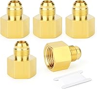Vista 37 de GASHER 10 piezas de conector de tubo con abocinamiento SAE de latón, conector de tuerca de 1/2 pulgada para aire acondicionado, extensión de cobre