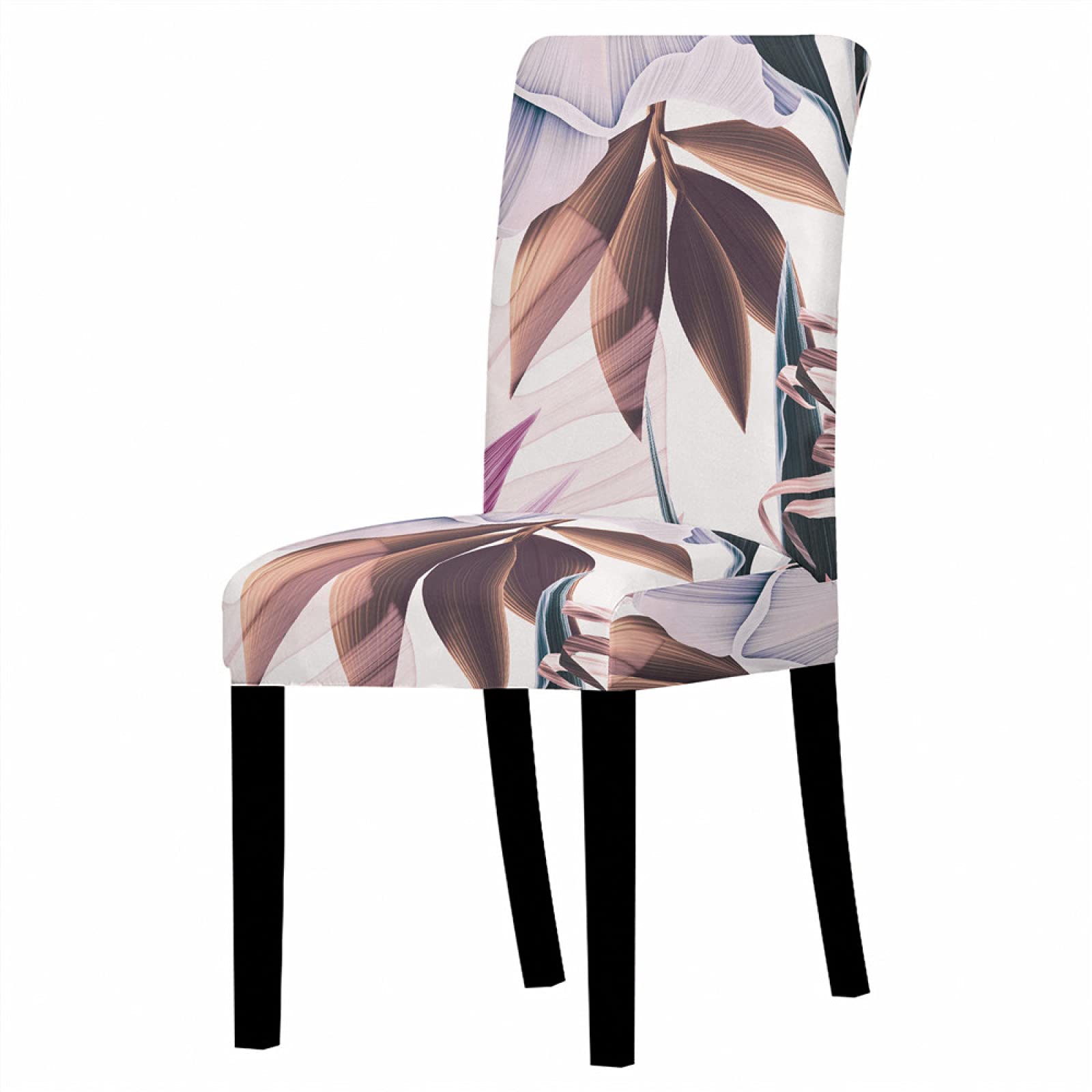 Coprisedie Pianta Astratta Marrone Coprisedie con Schienale Lavabile Copri Sedia da Cucina Spandex Coprisedia con Schienale Estraibile Universale Copri Sedie Soggiorno 8 Pezzi