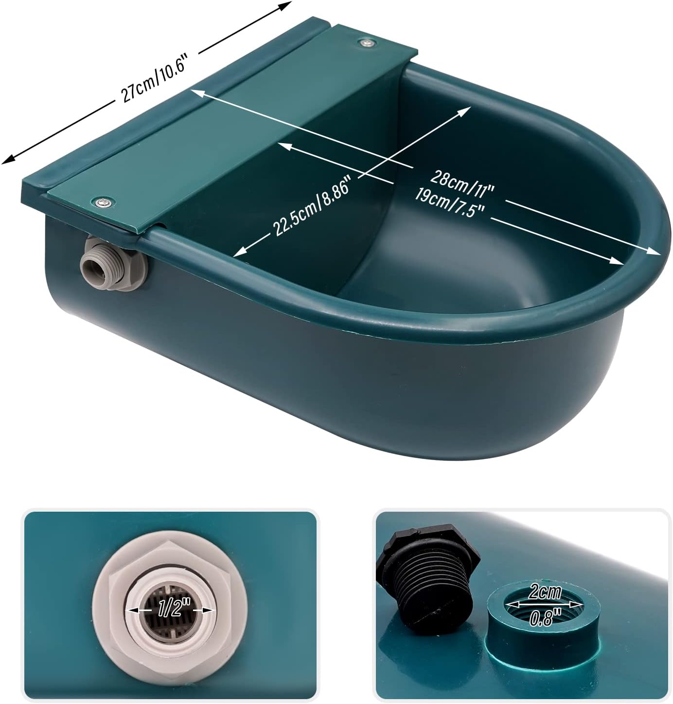MINYULUA Automatic Heated Dog Water Bowl Large Capacity Livestock Waterer Outdoor Pet Thermal-Bowl Drinking Bowl for Dogs Horse Cattle Cow Goat Pig Animal