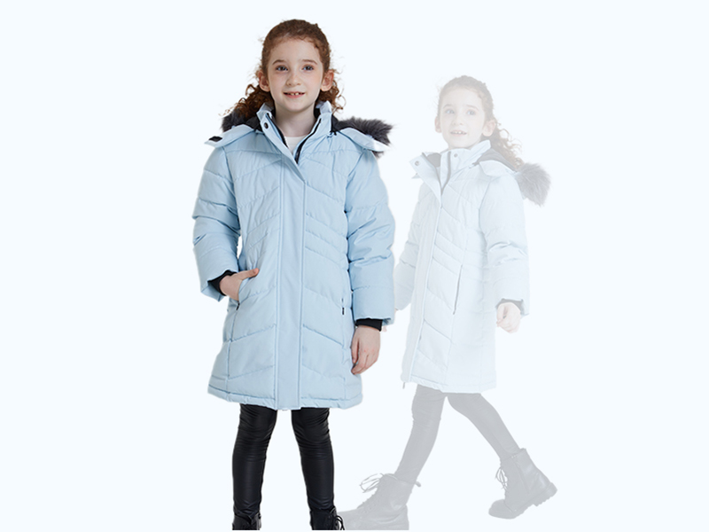 ZSHOW Winterjassen voor meisjes, warm, waterafstotend, outdoor, katoen, gevoerde jassen, kunstbont, jassen met capuchon, roze, 122-128