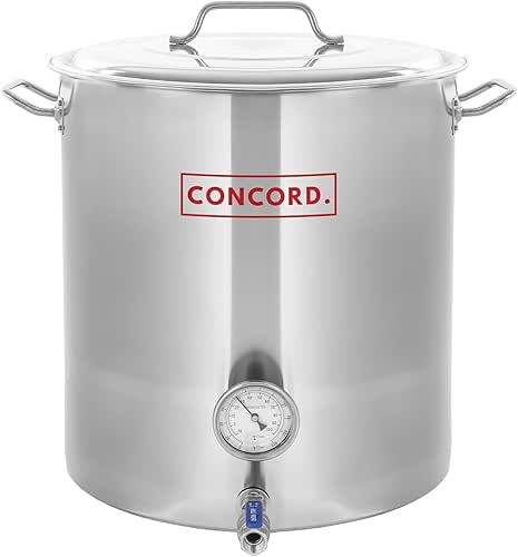 CONCORD Stainless Steel Home Brew Kettle Stock Pot (Weldless Fittings)