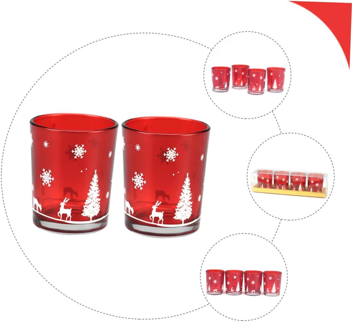 2Pcs Christmas Candle Holders Candle Cups for Scented Candles for Holiday Decor Goth Room Decor and Festive Home Accents