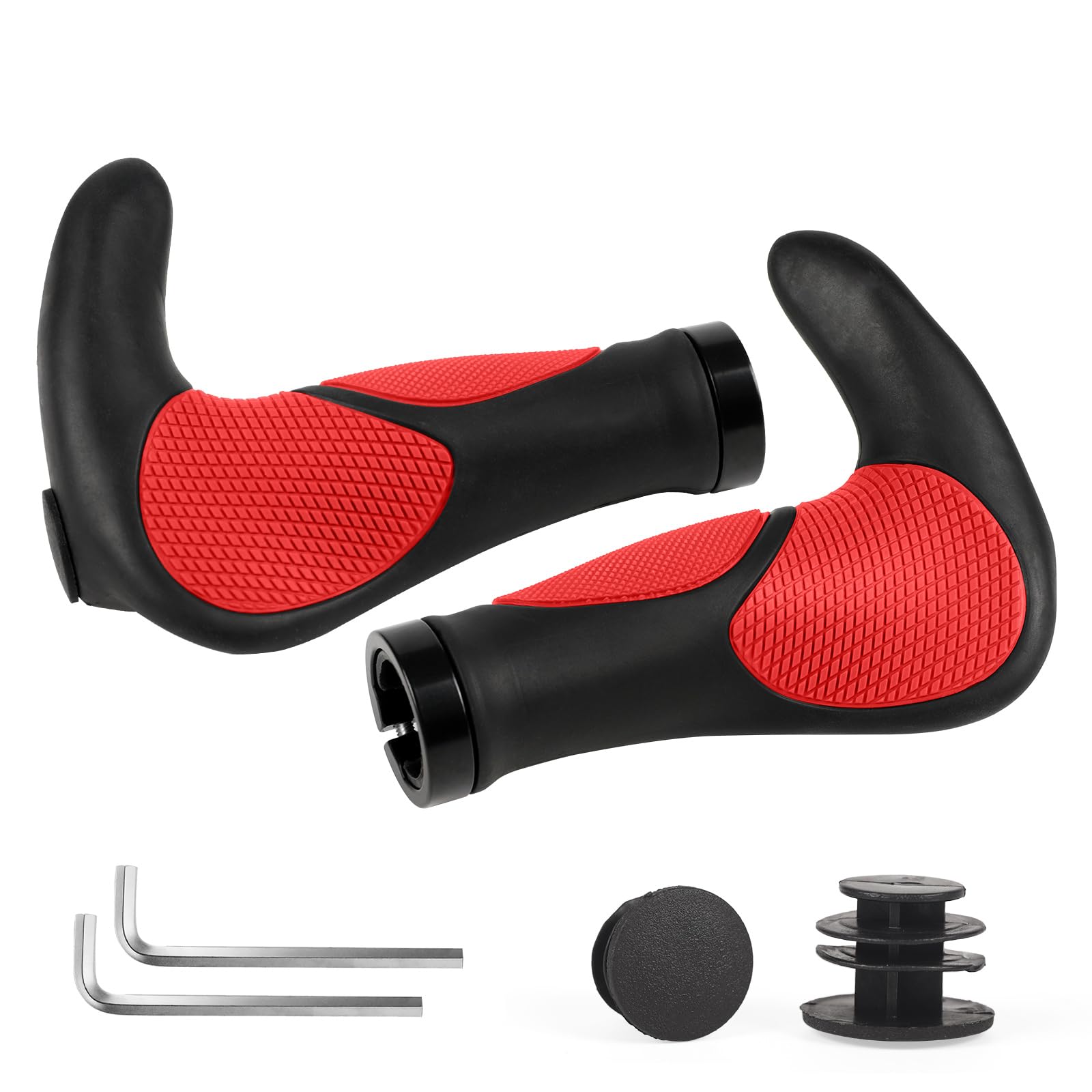 2 Manopole Corte In Gomma Per Bicicletta – Antiscivolo E Morbide, Per Manubrio Da 22.2 Mm (MTB, Città, Scooter) - 4