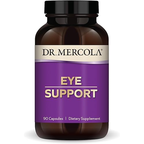 Dr. Mercola Eye Support - Supports Eye & Vision Health - with Lutein, Zeaxanthin, Organic Astaxanthin & Black Currant - Non-GMO, Gluten-Free & Soy Free - 90 Capsules (90 Servings)