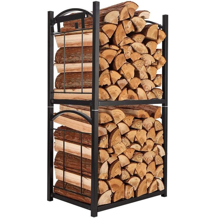 Range-bûches double plateau pour résoudre le désordre du bois de feu - 6
