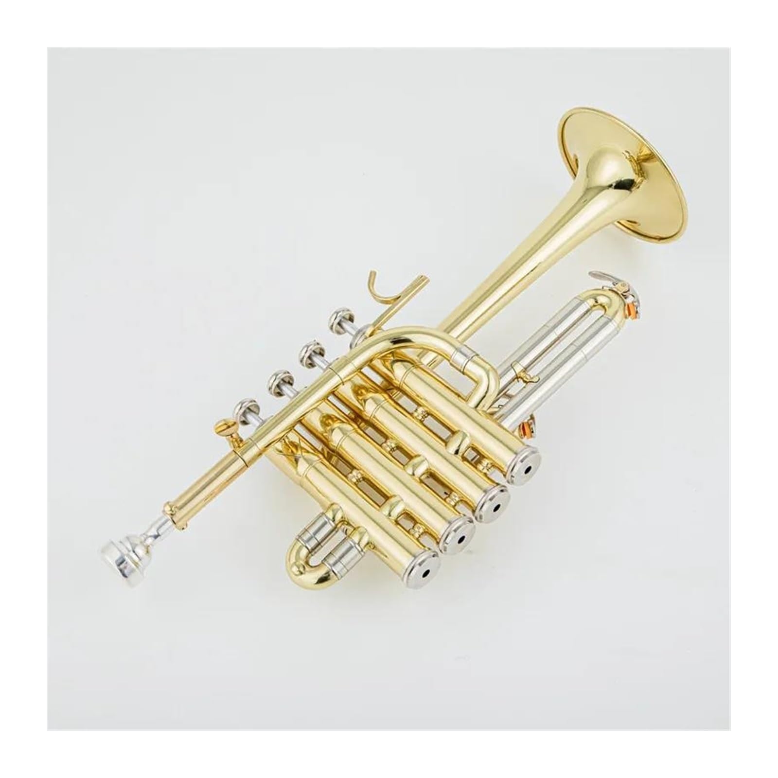 BABYCE Trompete Blasinstrument Professionelle Hochtrompete Bb Piccolo Trompete Messing Gold Silber Lackoberfläche Trompete (Color : Gold)