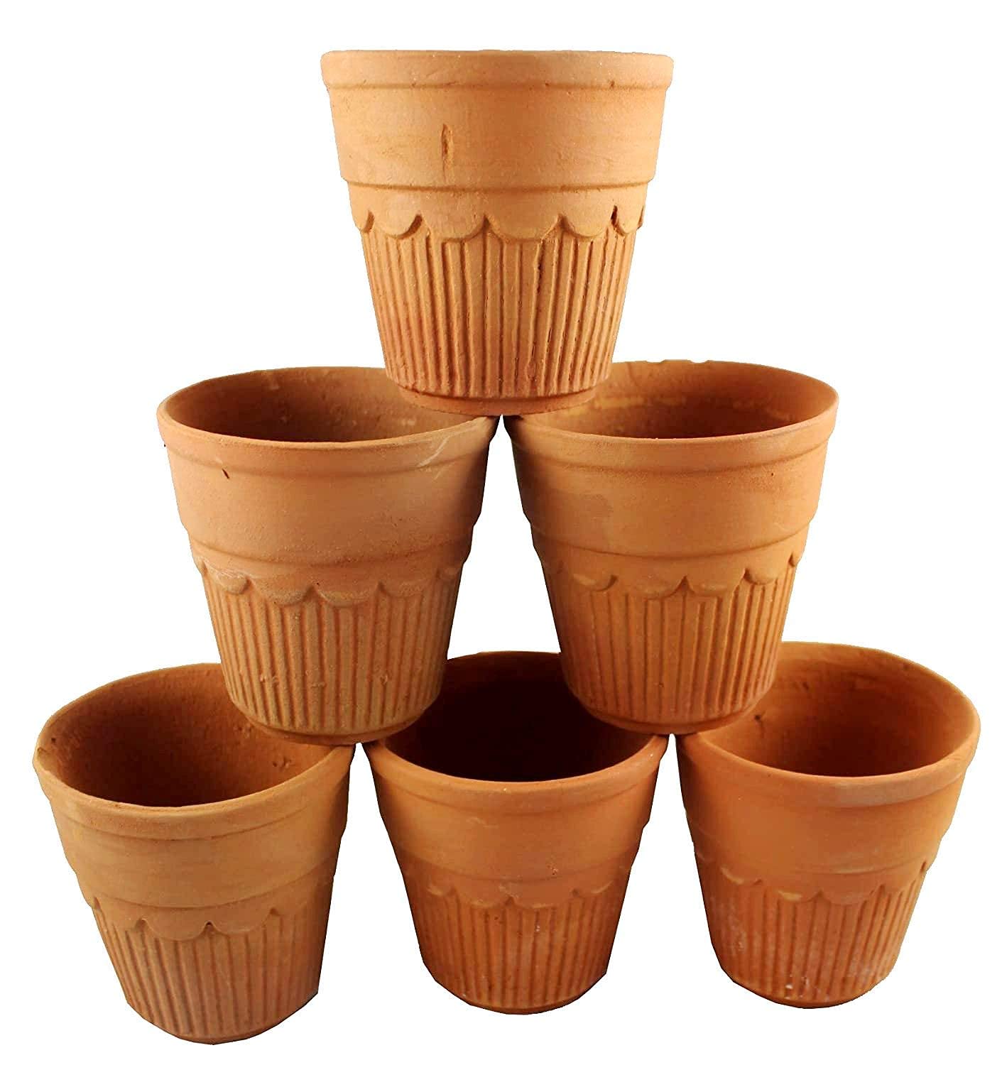 Buy H HADDU Baked Clay Mitti Khullad Traditional Tea Cup Mitti Ke