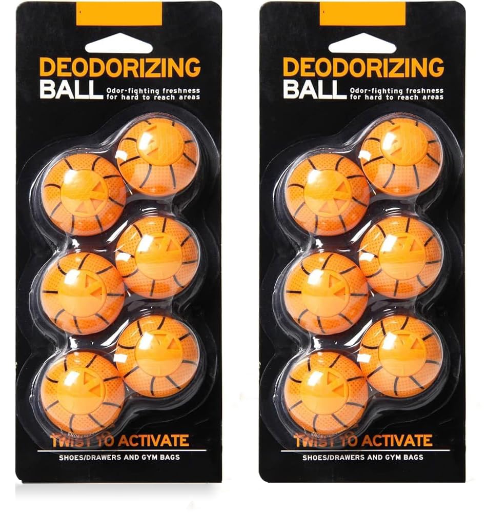 Professional Shoe Deodorizer Balls, Shoe Fresheners Balls, Foot Odor Eliminator, Odor-Fighting Freshener for Neutralizing Odor and Refreshing Sneaker, Wardrobe, Bags for Boys and Men, Teenage(12-pack)